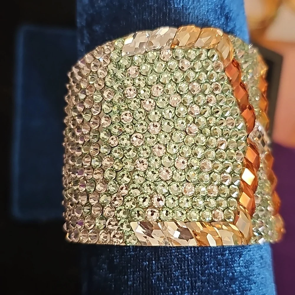 Large Embellished Rhinestone Cuff - Picture 2 of 4